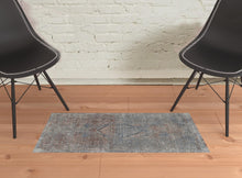 5' X 7' Blue Red And Gray Floral Power Loom Stain Resistant Area Rug