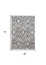 4' X 6' Ivory Gray And Taupe Geometric Power Loom Stain Resistant Area Rug