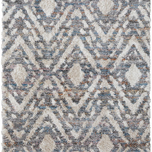 4' X 6' Ivory Gray And Taupe Geometric Power Loom Stain Resistant Area Rug