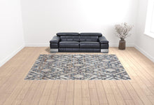 4' X 6' Ivory Gray And Taupe Geometric Power Loom Stain Resistant Area Rug
