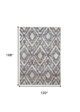 4' X 6' Ivory Gray And Taupe Geometric Power Loom Stain Resistant Area Rug