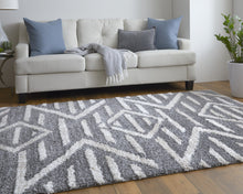 4' X 6' Gray And Ivory Geometric Power Loom Stain Resistant Area Rug