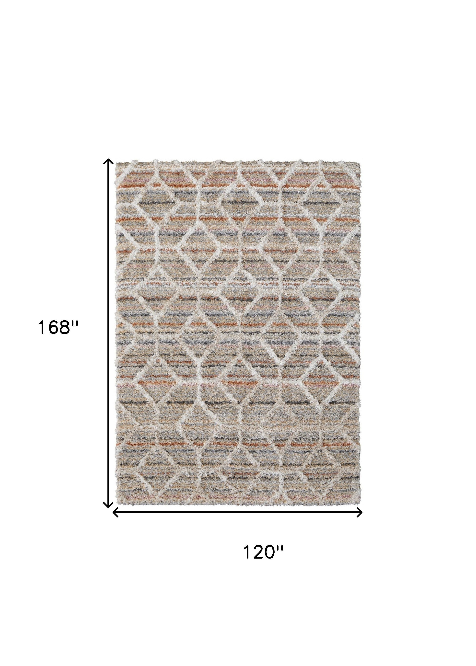 4' X 6' Tan Taupe And Ivory Geometric Power Loom Stain Resistant Area Rug