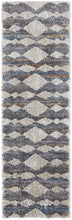 4' X 6' Ivory Gray And Blue Chevron Power Loom Stain Resistant Area Rug