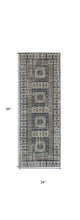 4' X 6' Ivory Tan And Blue Abstract Power Loom Distressed Stain Resistant Area Rug