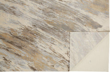 4' X 6' Ivory Tan And Brown Abstract Area Rug