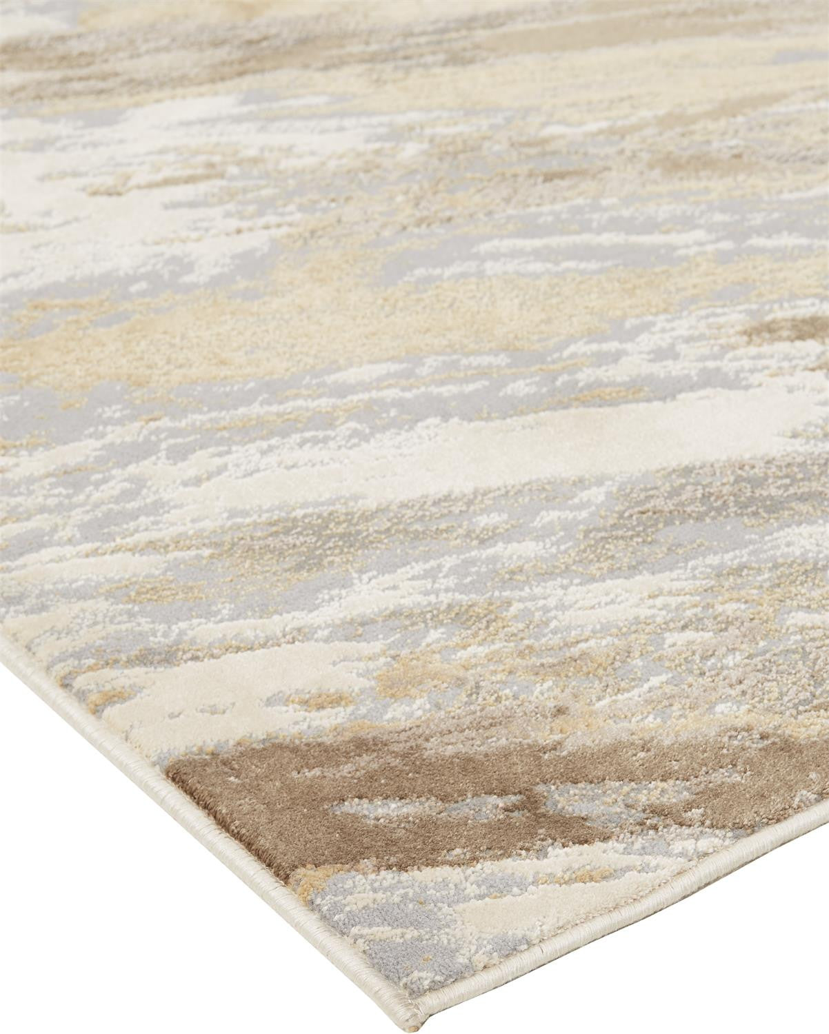 4' X 6' Ivory Tan And Brown Abstract Area Rug