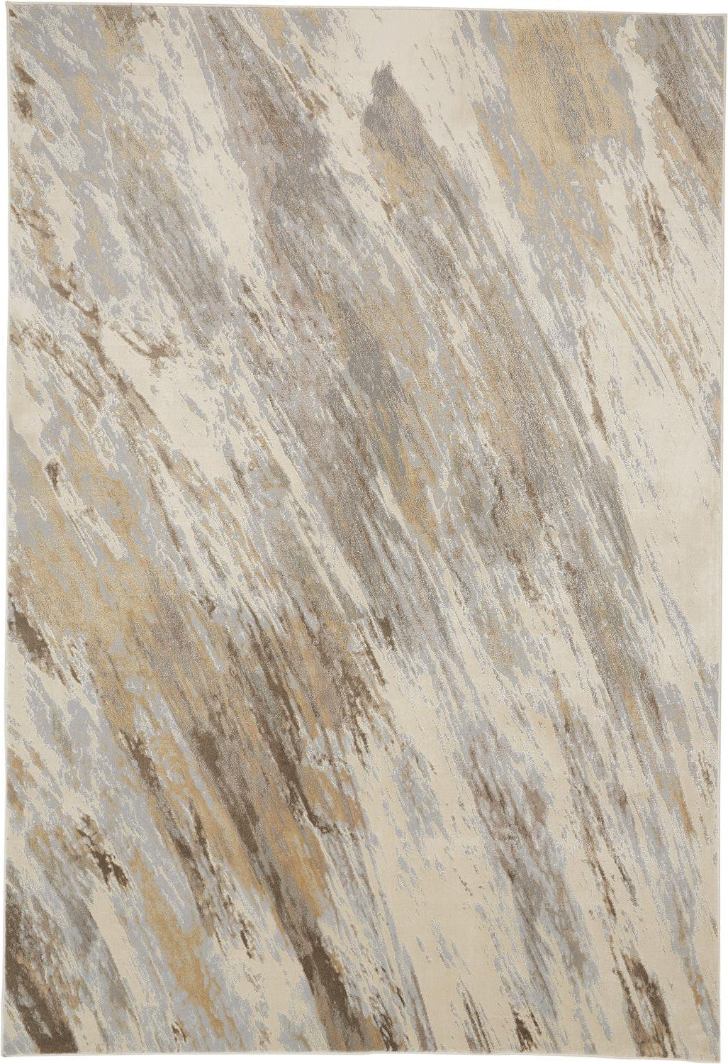 4' X 6' Ivory Tan And Brown Abstract Area Rug