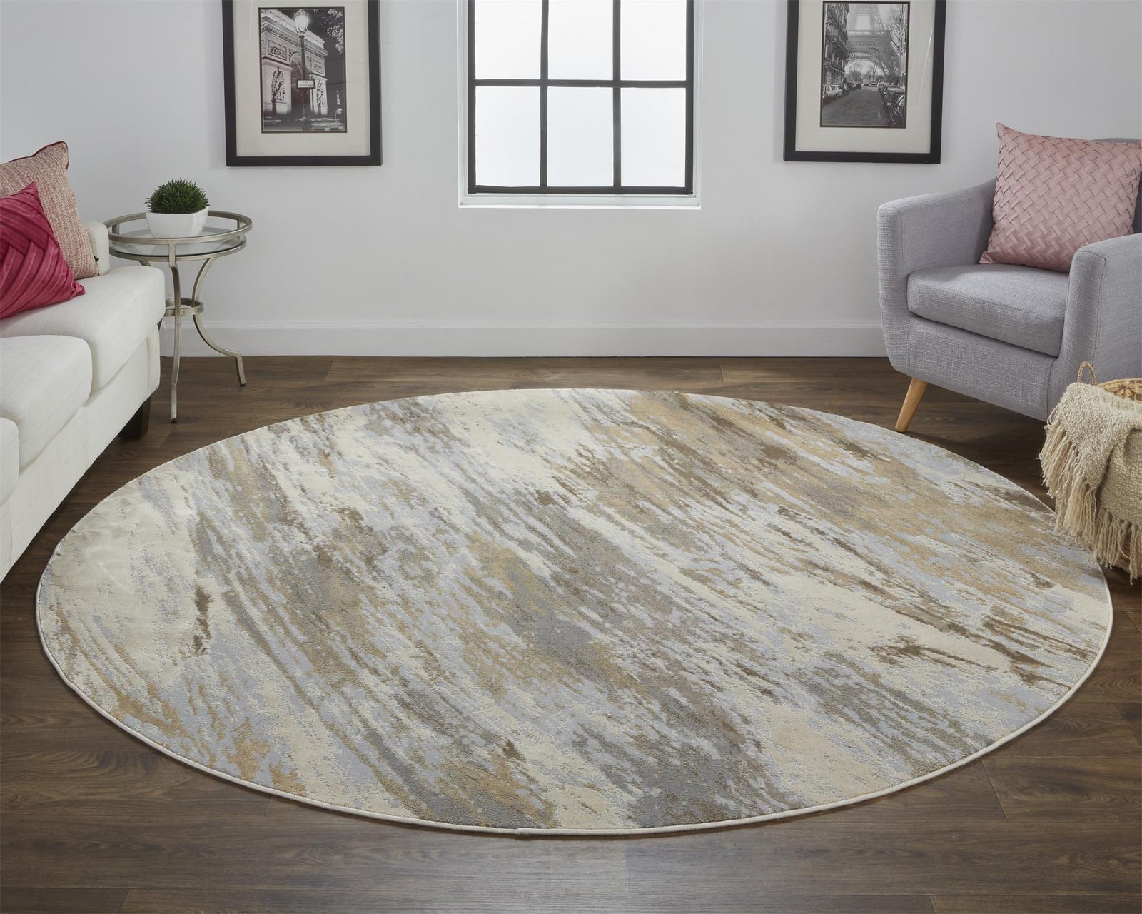 4' X 6' Ivory Tan And Brown Abstract Area Rug