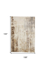 4' X 6' Tan Ivory And Gray Abstract Area Rug