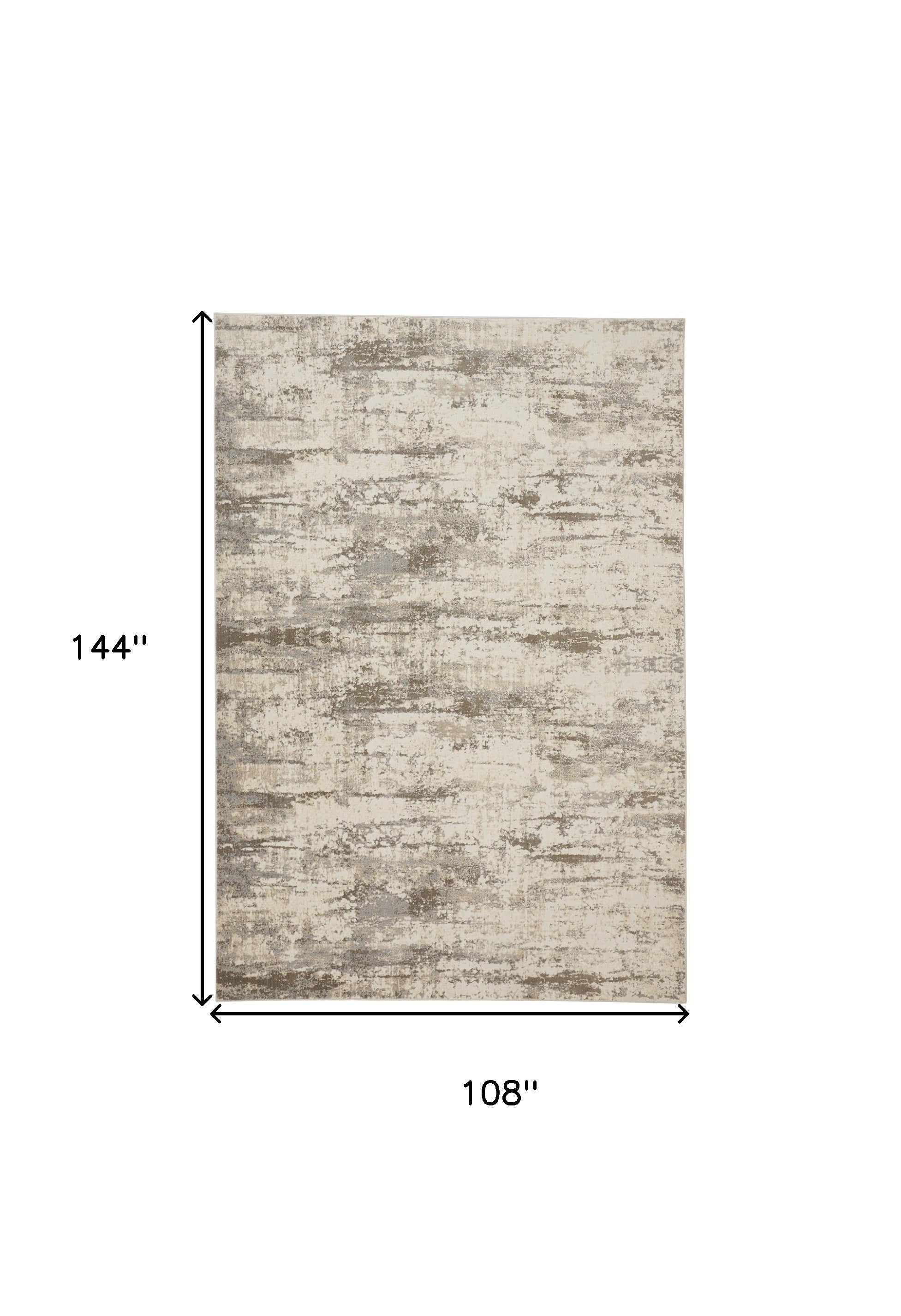 4' X 6' Ivory And Brown Abstract Area Rug