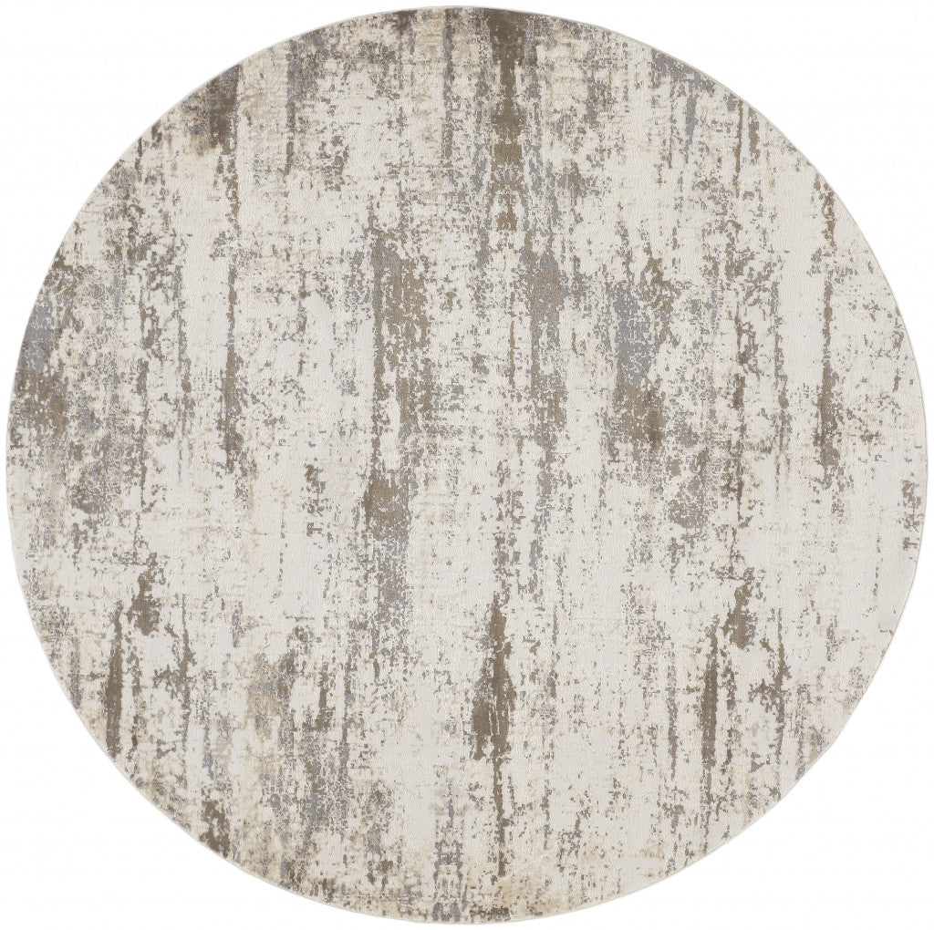 4' X 6' Ivory And Brown Abstract Area Rug