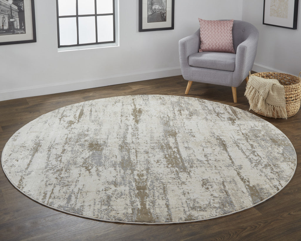4' X 6' Ivory And Brown Abstract Area Rug