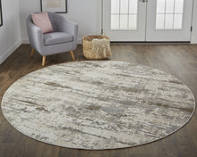 4' X 6' Ivory And Brown Abstract Area Rug