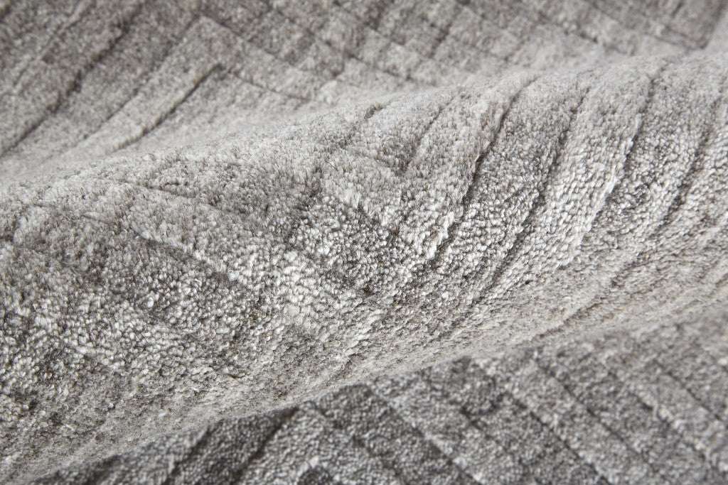 4' X 6' Gray And Silver Striped Hand Woven Area Rug