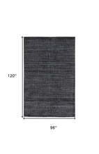 4' X 6' Gray And Silver Striped Hand Woven Area Rug