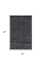 4' X 6' Gray And Silver Striped Hand Woven Area Rug