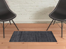 4' X 6' Gray And Silver Striped Hand Woven Area Rug