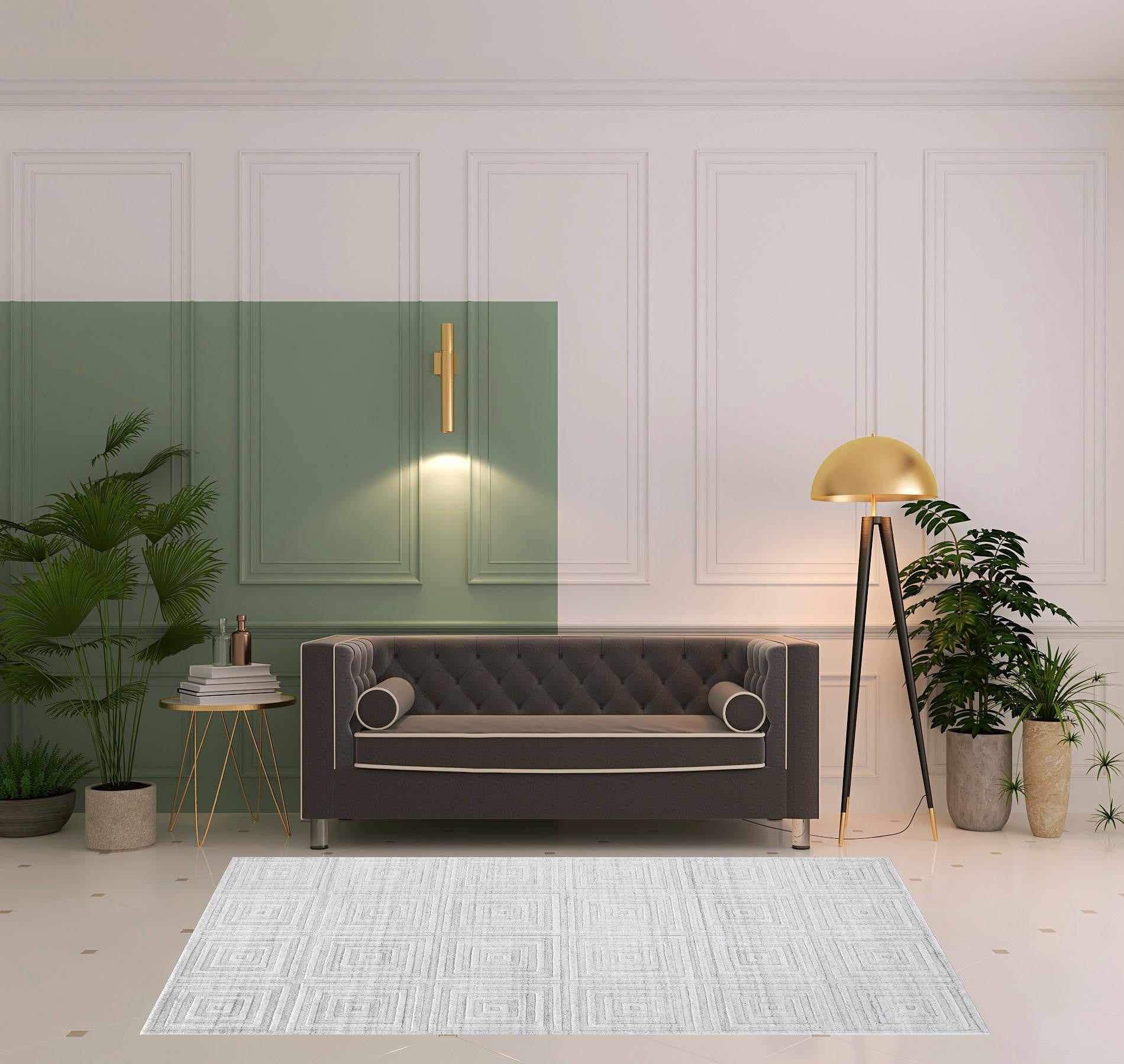 4' X 6' Gray And Silver Striped Hand Woven Area Rug