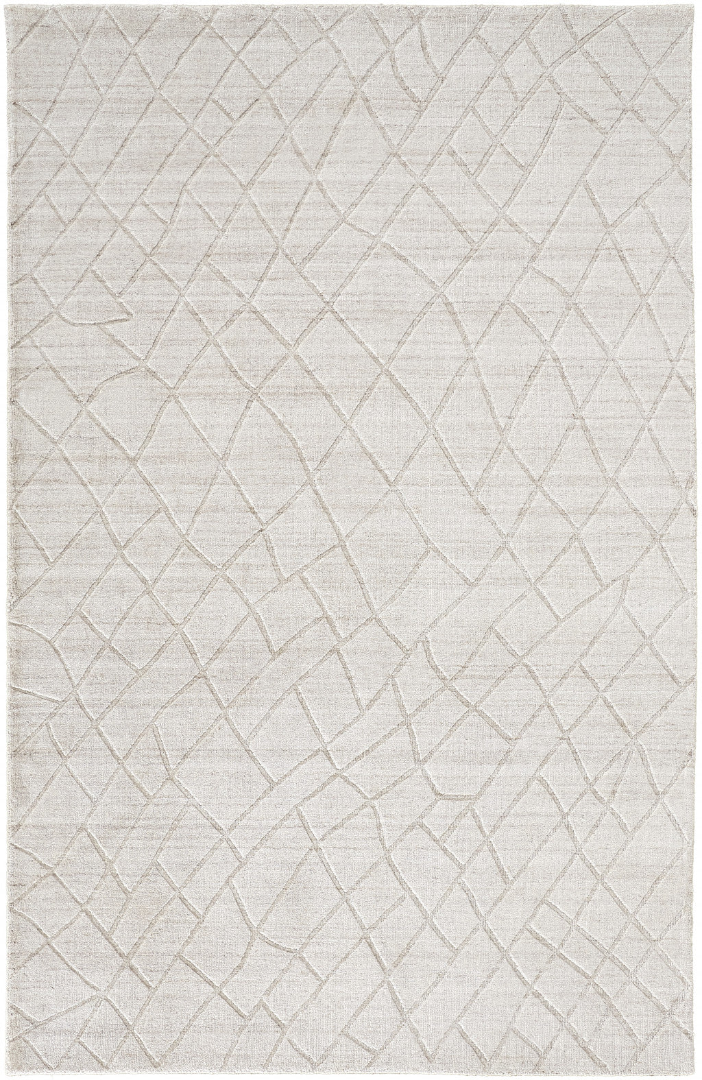 4' X 6' Ivory And Gray Striped Hand Woven Area Rug