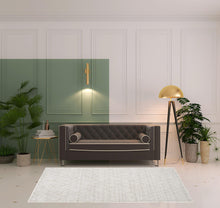 4' X 6' Ivory And Gray Striped Hand Woven Area Rug