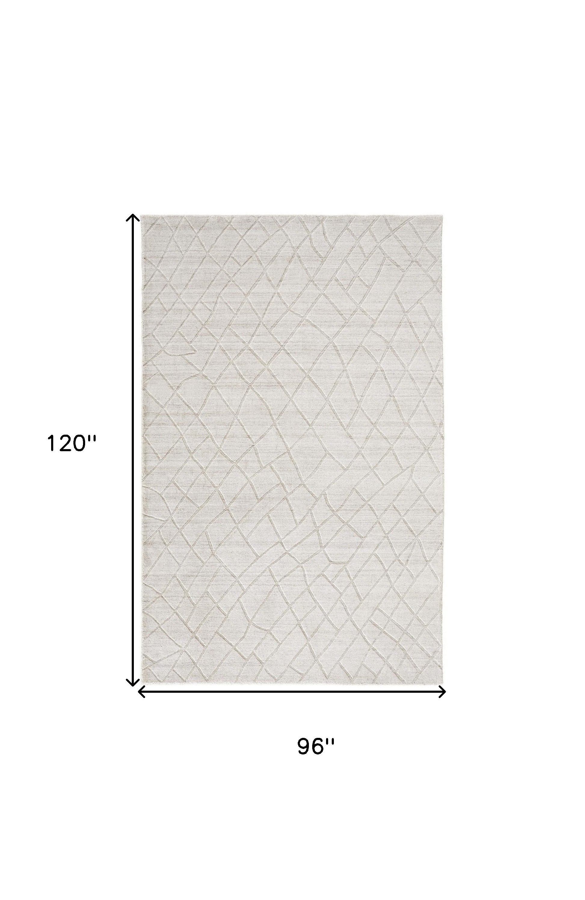 4' X 6' Ivory And Gray Striped Hand Woven Area Rug