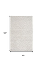4' X 6' Ivory And Gray Striped Hand Woven Area Rug