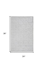 5' X 8' White And Silver Striped Hand Woven Area Rug