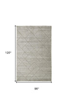 4' X 6' Ivory And Silver Striped Hand Woven Area Rug