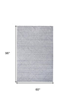 4' X 6' Ivory And Silver Striped Hand Woven Area Rug