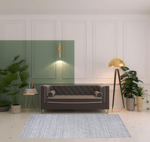 4' X 6' Ivory And Silver Striped Hand Woven Area Rug