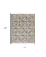 4' X 6' Taupe Ivory And Red Wool Patchwork Tufted Handmade Stain Resistant Area Rug