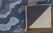 4' X 6' Gray Taupe And Blue Wool Abstract Tufted Handmade Area Rug