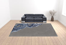 4' X 6' Gray Taupe And Blue Wool Abstract Tufted Handmade Area Rug