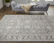 8' X 10' Taupe And Ivory Floral Power Loom Area Rug