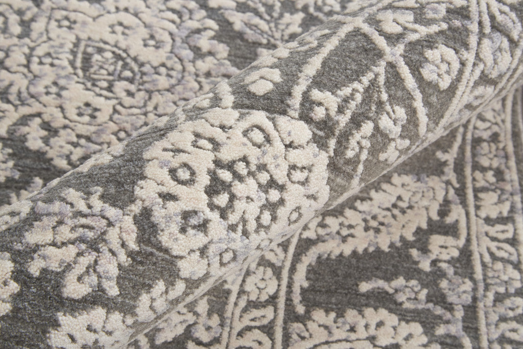 8' X 10' Taupe And Ivory Floral Power Loom Area Rug