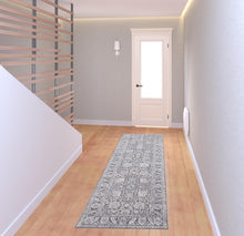 8' X 10' Taupe And Ivory Floral Power Loom Area Rug