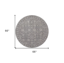 8' X 10' Taupe And Ivory Floral Power Loom Area Rug