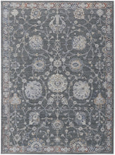 8' X 10' Gray Ivory And Red Floral Power Loom Area Rug