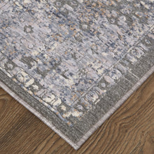 8' X 10' Taupe Gray And Orange Floral Power Loom Area Rug