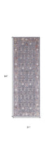 8' X 10' Taupe Gray And Orange Floral Power Loom Area Rug
