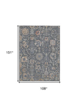8' X 10' Gray Ivory And Tan Floral Power Loom Area Rug