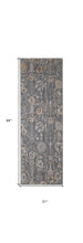 8' X 10' Gray Ivory And Tan Floral Power Loom Area Rug