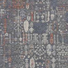 8' X 10' Gray Ivory And Orange Floral Power Loom Area Rug
