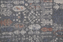 8' X 10' Gray Ivory And Orange Floral Power Loom Area Rug