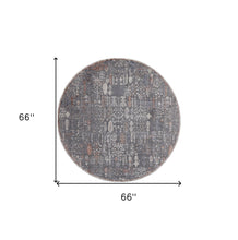 8' X 10' Gray Ivory And Orange Floral Power Loom Area Rug