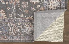 8' X 10' Taupe Blue And Orange Floral Power Loom Area Rug