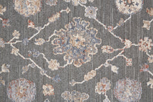 8' X 10' Taupe Blue And Orange Floral Power Loom Area Rug