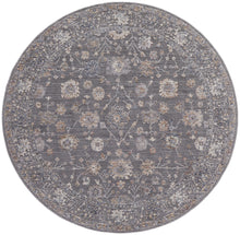 8' X 10' Taupe Blue And Orange Floral Power Loom Area Rug