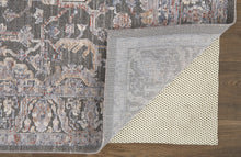 8' X 10' Gray Taupe And Pink Floral Power Loom Area Rug